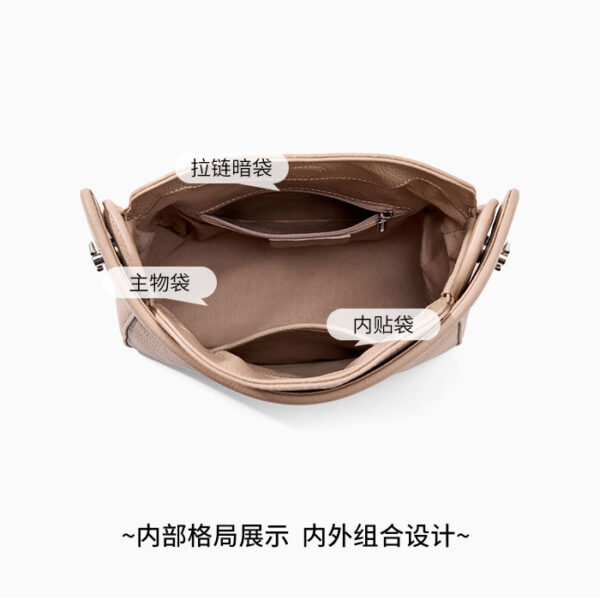 Womens Top Grain Genuine Leather Hobo Bag - Image 7