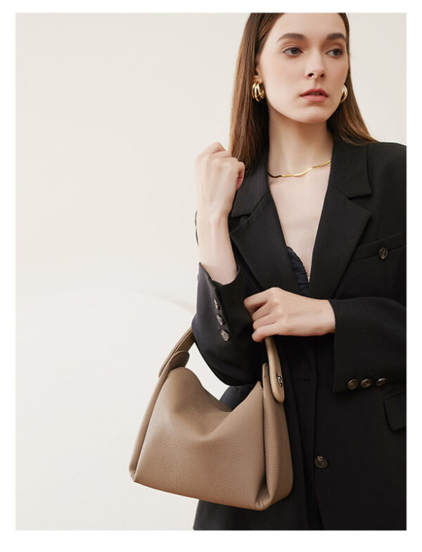 Womens Top Grain Genuine Leather Hobo Bag - Image 8