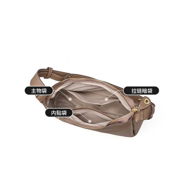 Womens Top Grain Genuine Leather Hobo Bag - Image 6