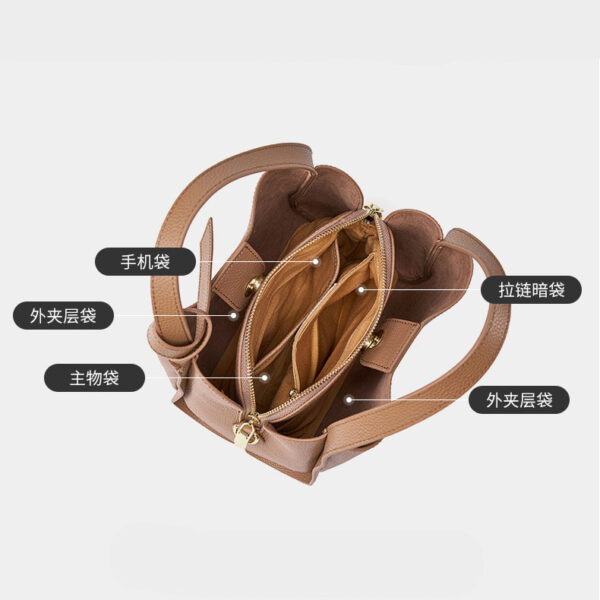 Womens Top Grain Genuine Leather Shoulder Bag - Image 6