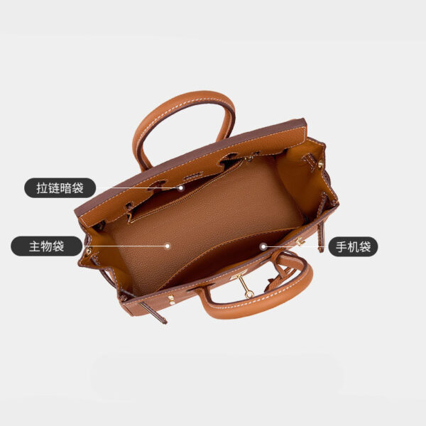 Womens Top Grain Genuine Leather Satchel Bag - Image 6