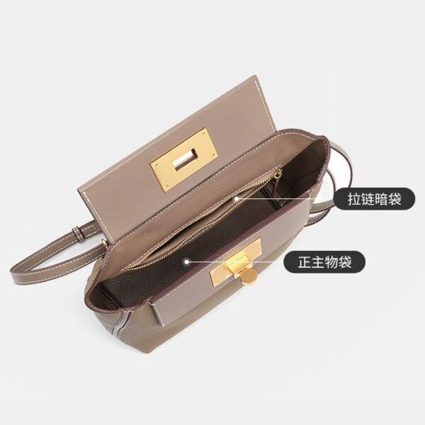 Womens Top Grain Genuine Leather Shoulder Bag - Image 4