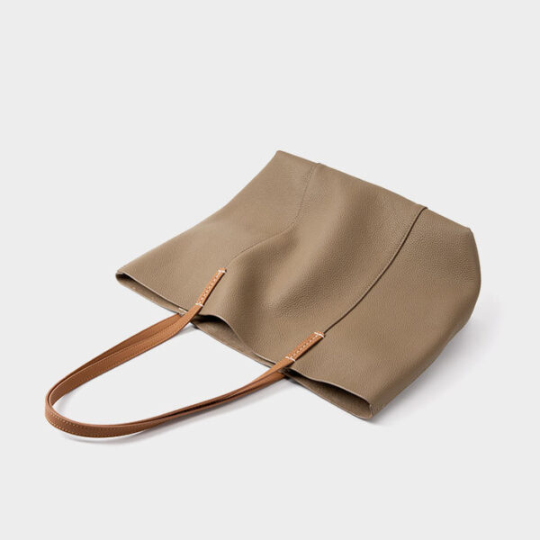 Womens Top Grain Genuine Leather Tote Bag - Image 3