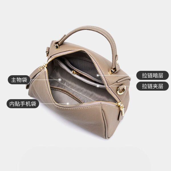 Womens Top Grain Genuine Leather Satchel Bag - Image 6