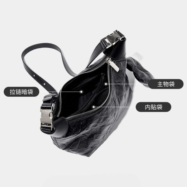 Womens Top Grain Genuine Leather Hobo Bag - Image 5
