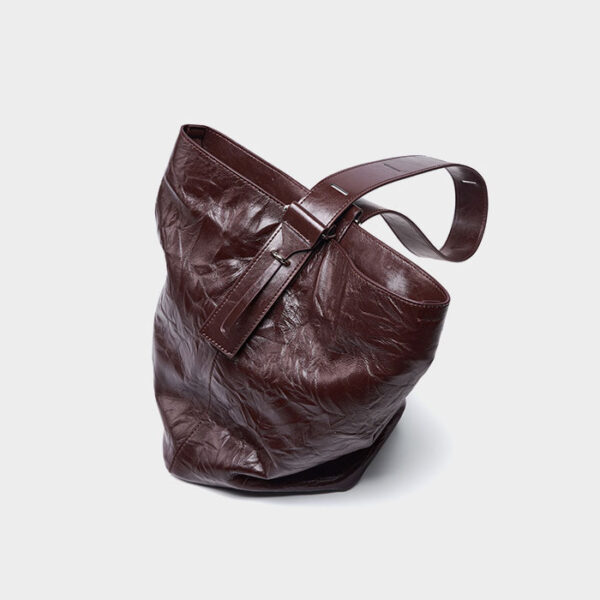 Womens Top Grain Genuine Leather Shoulder Bag - Image 4