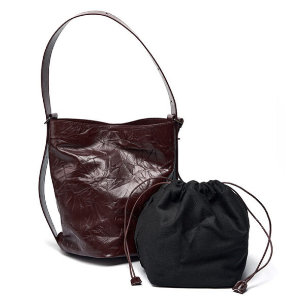 Womens Top Grain Genuine Leather Shoulder Bag - Image 6