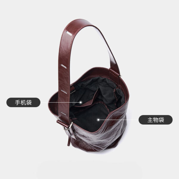 Womens Top Grain Genuine Leather Shoulder Bag - Image 7