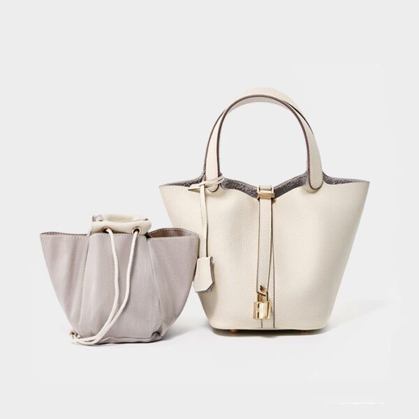 Womens Top Grain Genuine Leather Tote Bag - Image 5