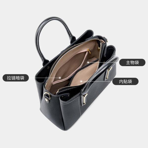 Womens Top Grain Genuine Leather Satchel Bag - Image 5