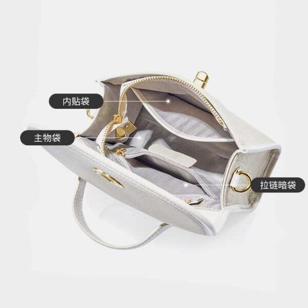 Womens Top Grain Genuine Leather Crossbody Bag - Image 4