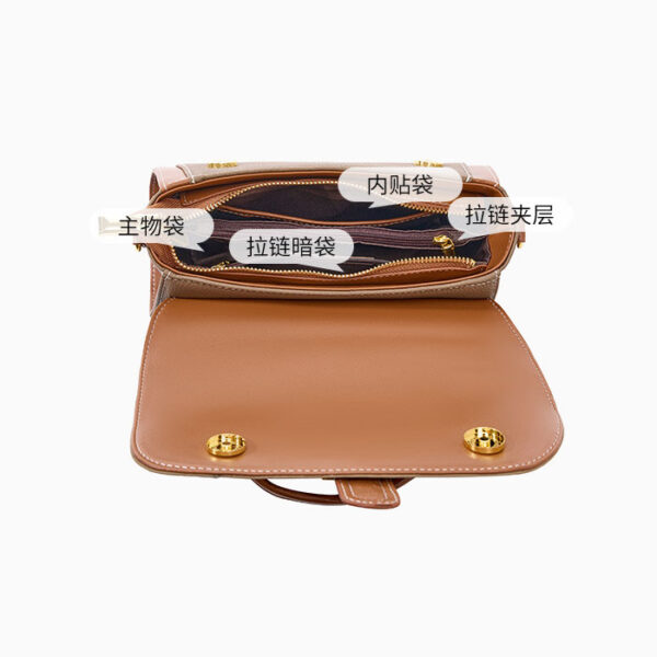 Womens Top Grain Genuine Leather Crossbody Bag - Image 6