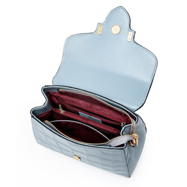 Womens Top Grain Genuine Leather Crossbody Bag - Image 6