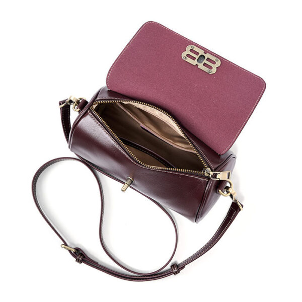 Womens Top Grain Genuine Leather Crossbody Bag - Image 6