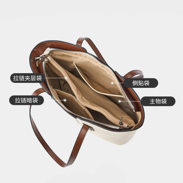 Womens Top Grain Genuine Leather Tote Bag - Image 5