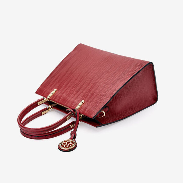 Womens Top Grain Genuine Leather Satchel Bag - Image 4