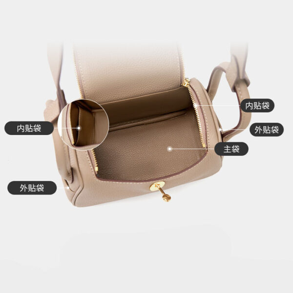 Womens Top Grain Genuine Leather Shoulder Bag - Image 5