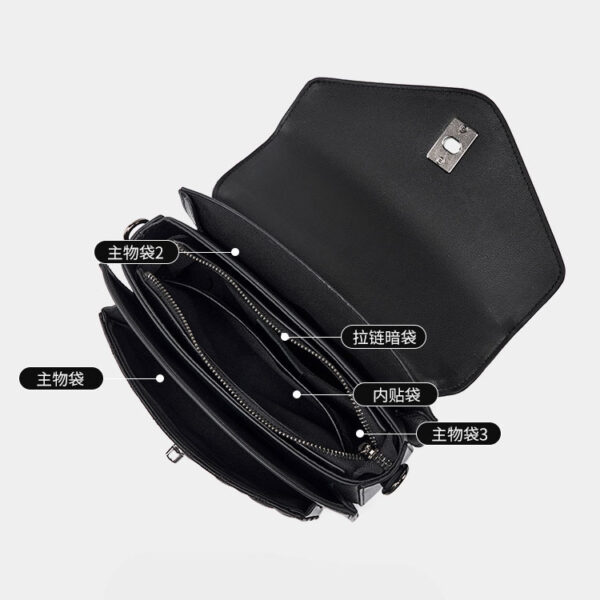 Womens Top Grain Genuine Leather Crossbody Bag - Image 5