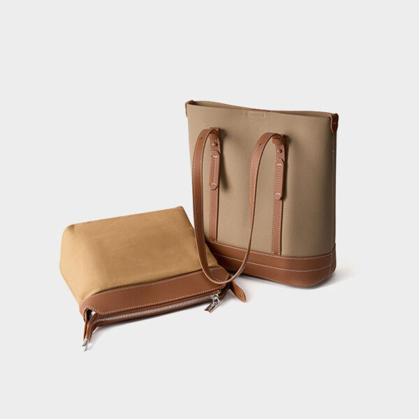 Womens Top Grain Genuine Leather Tote Bag - Image 4
