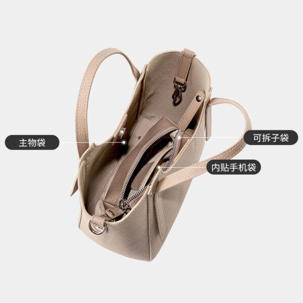 Womens Top Grain Genuine Leather Tote Bag - Image 5