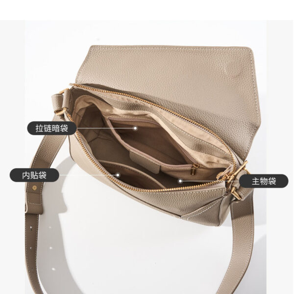 Womens Top Grain Genuine Leather Shoulder Bag - Image 6