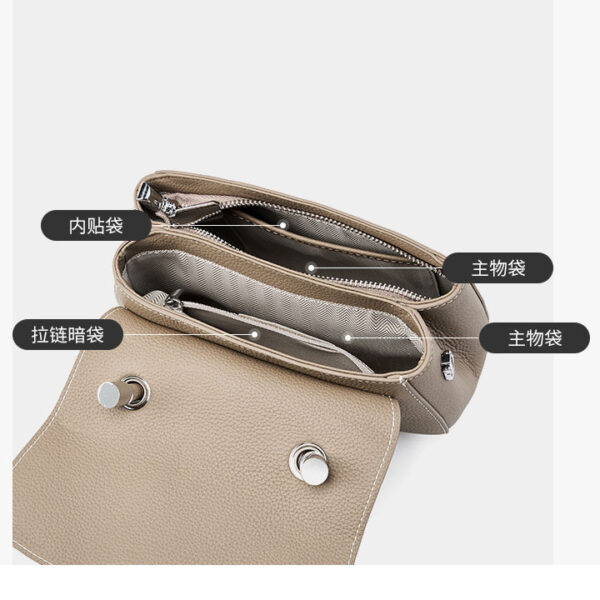 Womens Top Grain Genuine Leather Crossbody Bag - Image 5