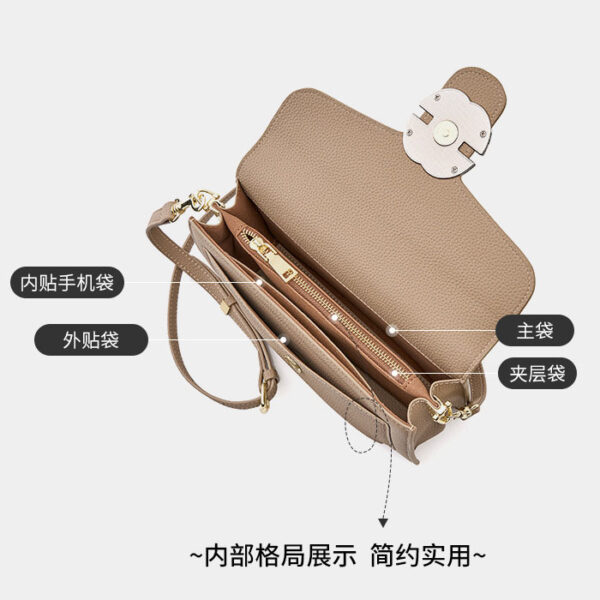 Womens Top Grain Genuine Leather Crossbody Bag - Image 5
